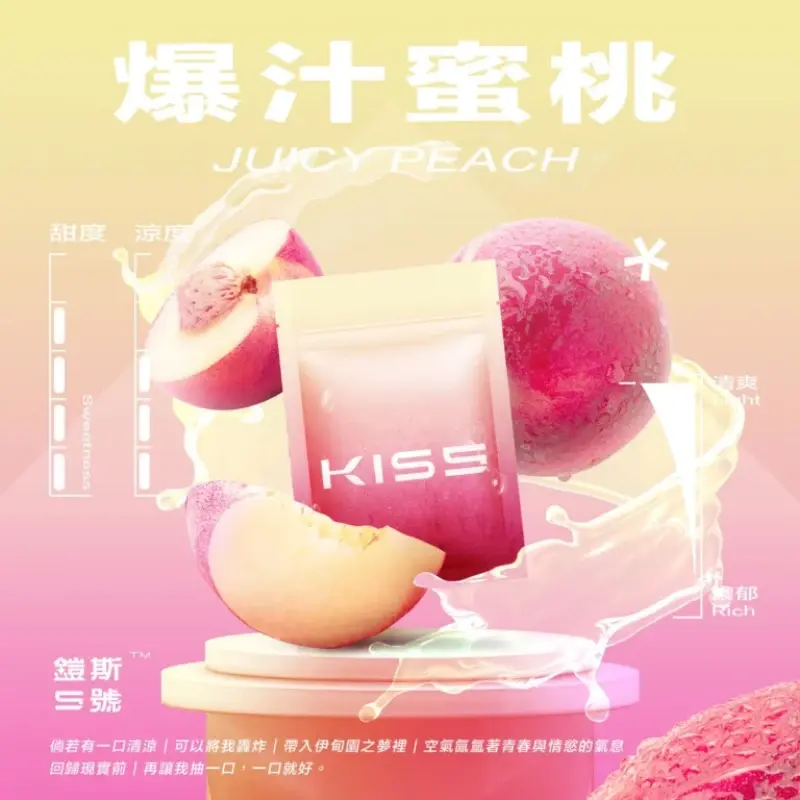 KISS-鎧斯5號一代煙彈-爆汁蜜桃webp - ILIA Drip 台灣官方旗艦店 | LANA、RELX、SP2S 主機煙彈專賣